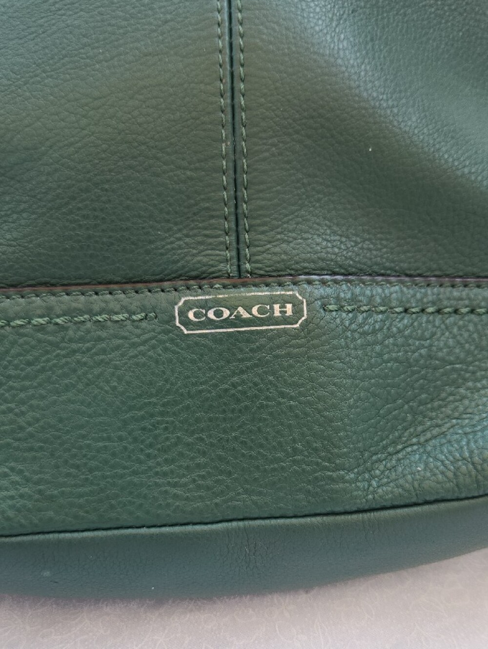Coach Emerald Green Soft Pebbled Leather Crossbody Bag - Picture 2 of 10